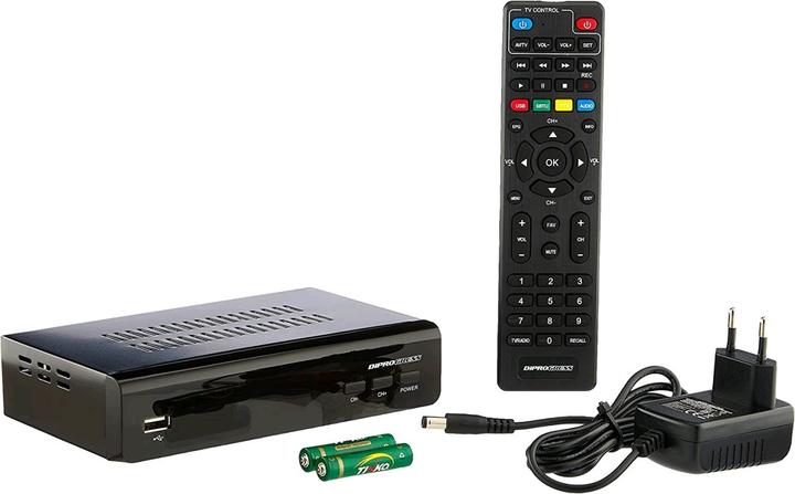 Produktbild Diprogress DPT 203HD 2in1 Hevc H265 10 Bit Decoder mit UniversalFernbedienung (DVB-T2)