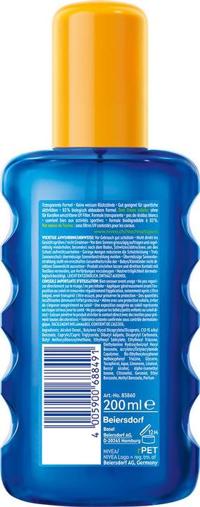 Actual product image NIVEA Sun Protect & Dry Touch (Sun spray, SPF 50, 200 ml, 220 g)