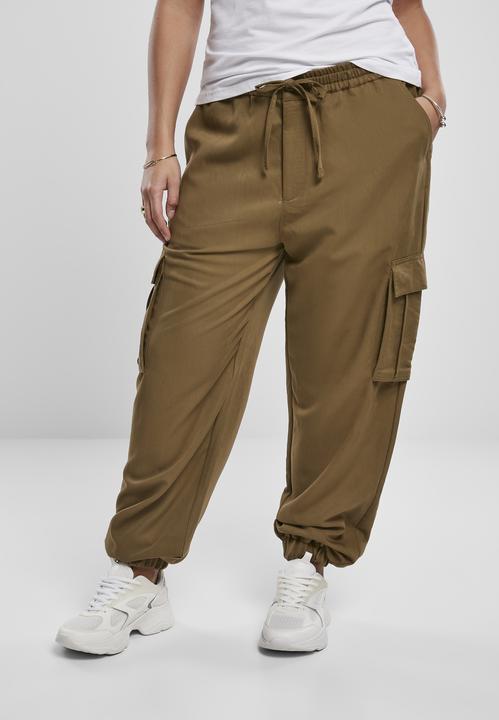 Actual product image Urban Classics Ladies Viscose Twill Cargo Pants (M)