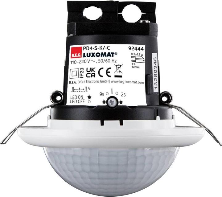 Produktbild BEG Luxomat Einbau Präsenzmelder 92444 PD4-S-K-DE weiss für lange Gänge (20 m)