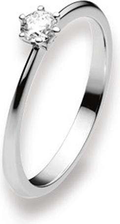 Natsumi Schmuck Diamantring Weissgold 18K/750 0.20 ct H si (54, 750/18 K Gold)