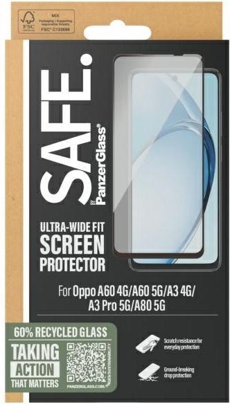 Produktbild PanzerGlass SAFE. by ® Displayschutz m. Schwarz Rahmen Oppo A60 4G | A60 5G | A3 4G | A3 Pro 5G | A80 (1 Stück, Oppo A60, Oppo A3, Oppo A80, Oppo A40)