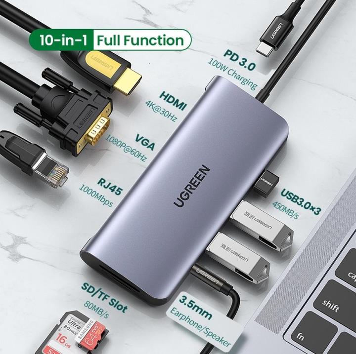 Produktbild Ugreen 10 in 1 -C Hub (USB-C, 10 Ports)