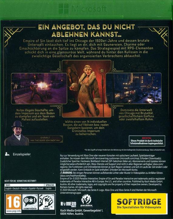 Produktbild Paradox Interactive Empire of Sin Day One Edition (Xbox One X, Xbox Series X, DE)