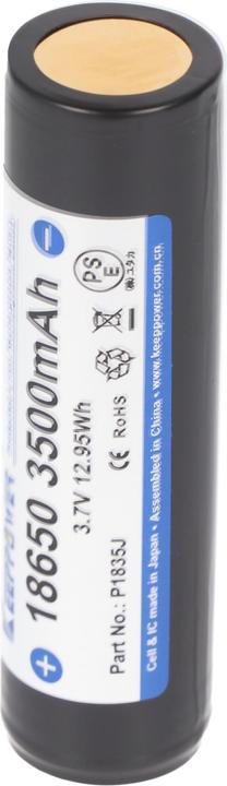 Actual product image Keeppower Battery 18650 protected positive terminal raised NCR18650GA (1 pcs., 18650, 3500 mAh)