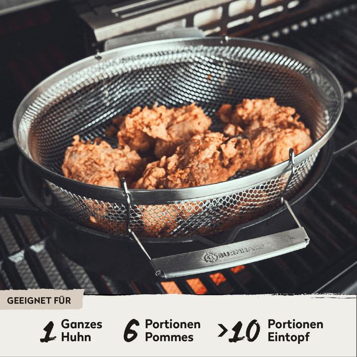 Image du produit Burnhard Rôtissoire en fonte avec panier à friture (Cocotte + faitout, Fonte)