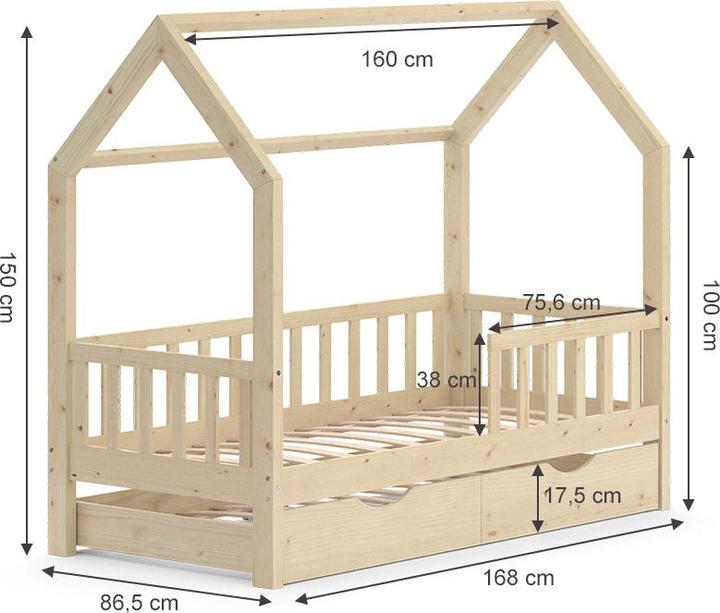 Actual product image VitaliSpa Hausbett Wiki (80 x 160 cm)