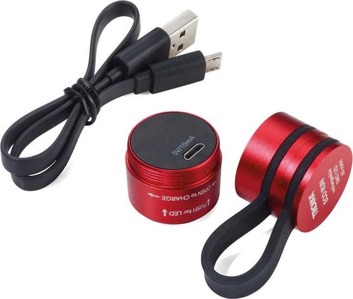 Produktbild Troika ECO RUN Taschenlampe mit LED-Licht, 3 Leuchtfunktionen, inkl. Ladekabel, rot (3.60 cm)