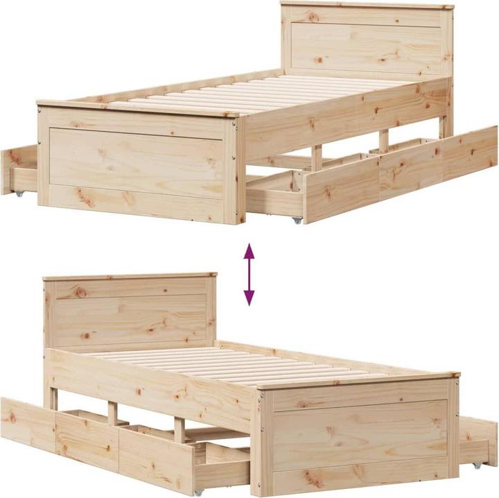Produktbild VidaXL Bett ohne Matratze mit Kopfteil (90 x 200 cm)