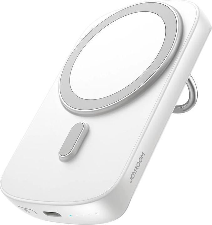 Produktbild Joyroom Magnetic Wireless 20W, 6000mAh Powerbank with Ring Holder - White (6000 mAh, 20 W, 22.20 Wh)