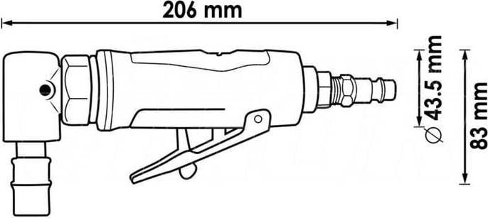Produktbild Vigor Stabschleifer ∙ abgewinkelt ∙ V5673 ∙ 206 mm (Geradschleifer, 250 W)
