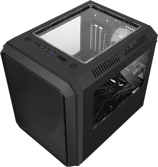 Actual product image Itek Boitier Cube Micro ATX QBO 8 Evo RGB avec fenêtre (Noir) (mATX, Mini-ATX)
