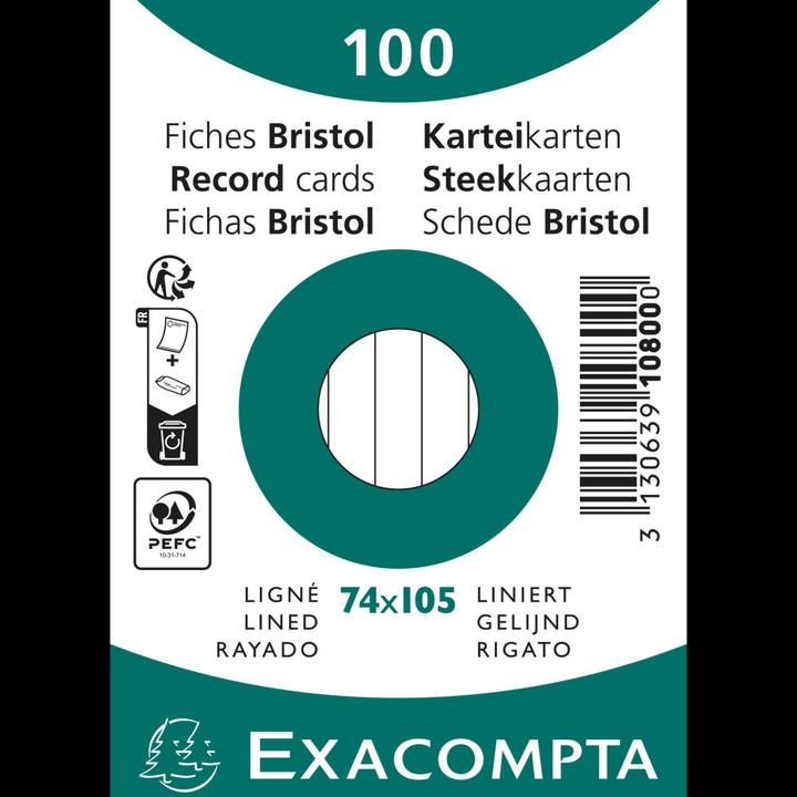 Actual product image Exacompta Index cards (74 x 105 mm, 205 g/m², 100 x)