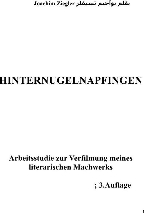 Actual product image Hinternugelnapfingen Arbeitsstudie zur Verfilmung meines literarischen Machwerks 3.Auflage (Joachim Ziegler, 2018)