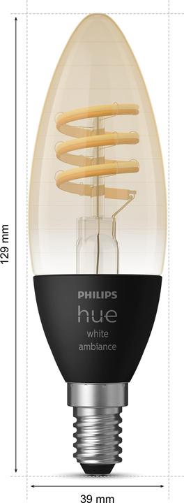 Immagine prodotto Philips Hue Filament White Ambiance (E14, 4.60 W, 350 lm, 2 x, G)