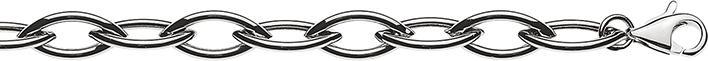 Natsumi Schmuck Halskette Weissgold 18K/750 Navette halbmassiv 7.3mm 45cm (750/18 K Weissgold)