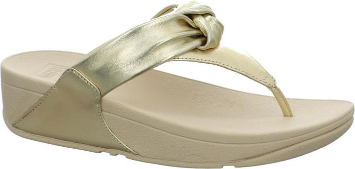 Actual product image Fitflop Lulu Padded Knot Metallic Leather Toe Post Sandal (41)