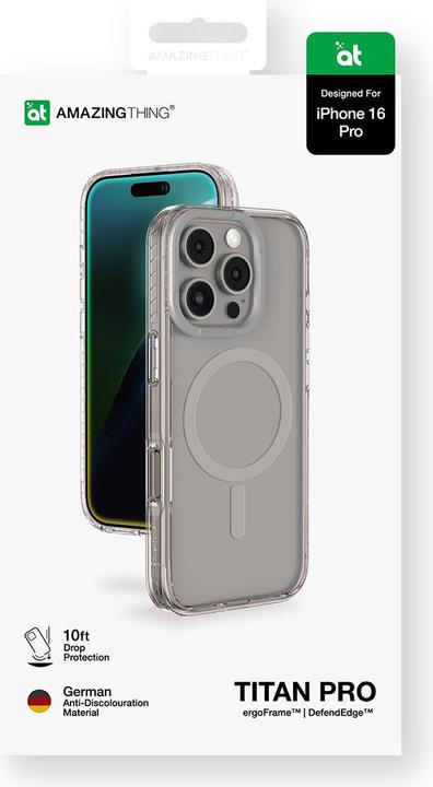 Immagine prodotto Amazingthing Titan Pro Mag Case mit Magnetring für iPhone 16 Pro - Grau (Apple iPhone 16 Pro)