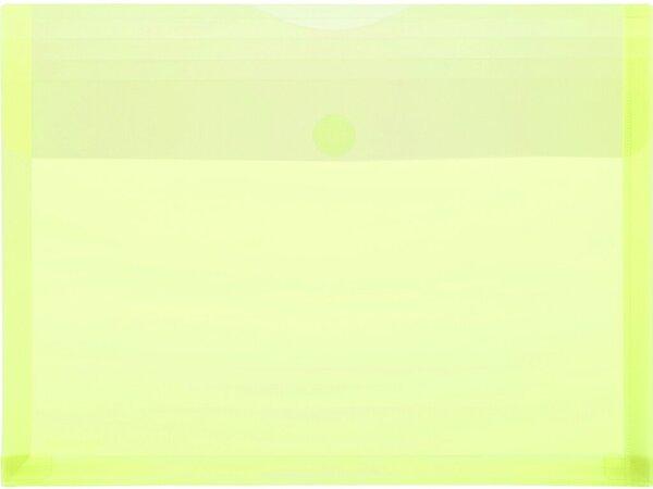 Produktbild Foldersys Sichttasche, DIN A4 quer, Dehnfalte, Klettverschluss, tansparentgelb, (H x B) 249 x 330 mm, 10 Stück (A4, 1 x)