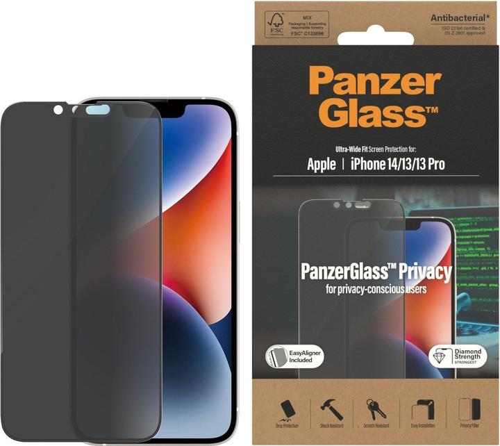 Image du produit PanzerGlass Protection d'écran Ultra Wide Fit Privacy iPhone 14 (1 pièce(s), Apple iPhone 14, Apple iPhone 13, Apple iPhone 13 Pro)