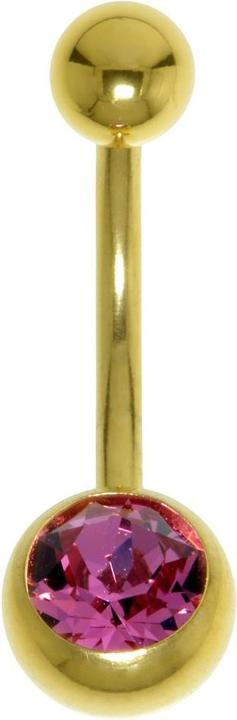 Bijouteria Bauchpiercing (Chirurgenstahl 316L, PVD Beschichtung (goldfarbig), Premium Kristall)