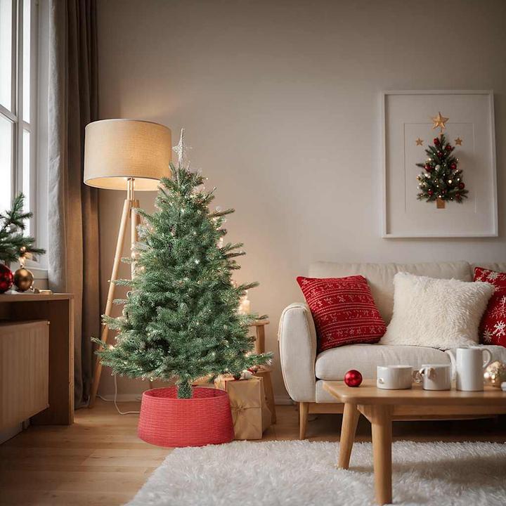 Actual product image VidaXL Christmas tree skirt Christmas tree skirt Christmas tree skirt tree skirt red plastic (1 -part)