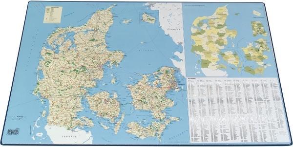 Actual product image Bantex Skriveunderlag Danmarkskort m. postnumre 40x65cm 4155 (40 x 65 cm)