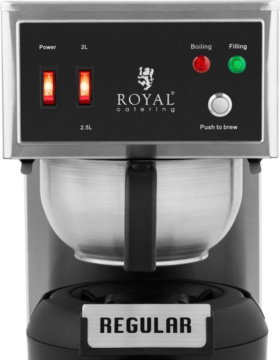Produktbild Royal Catering Gastro-Kaffeemaschine Filterkaffeemaschine mit Thermoskanne 100 Tassen/h 1900 W