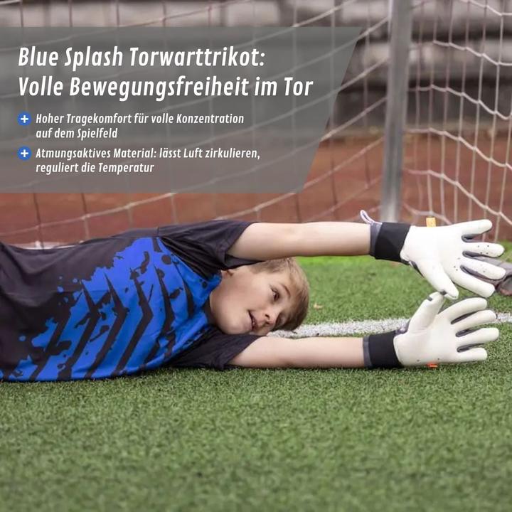 Actual product image Catch & Keep Trikot Blue Splash Torwarttrikot Gr. 128 Kurzarm Fussball Shirt (128)