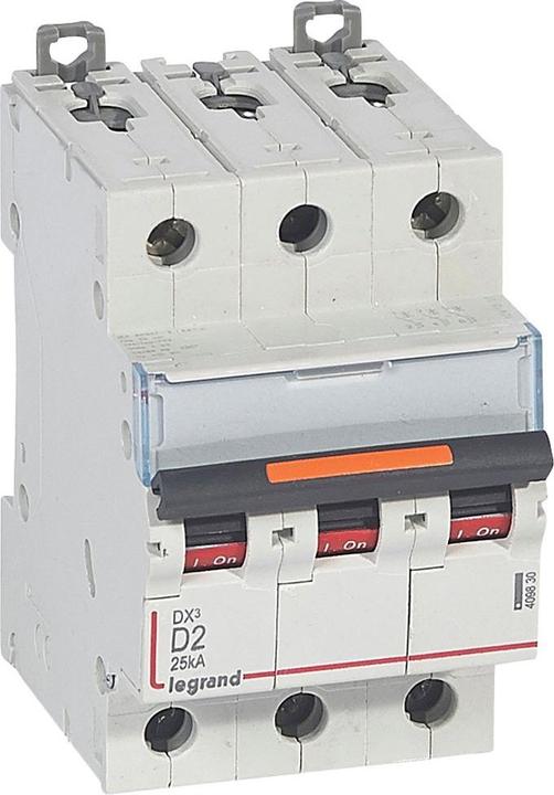 Produktbild Legrand LEG 409830 Dx3 Leitungsschutzschalter D2A 3P 25Ka 3M
