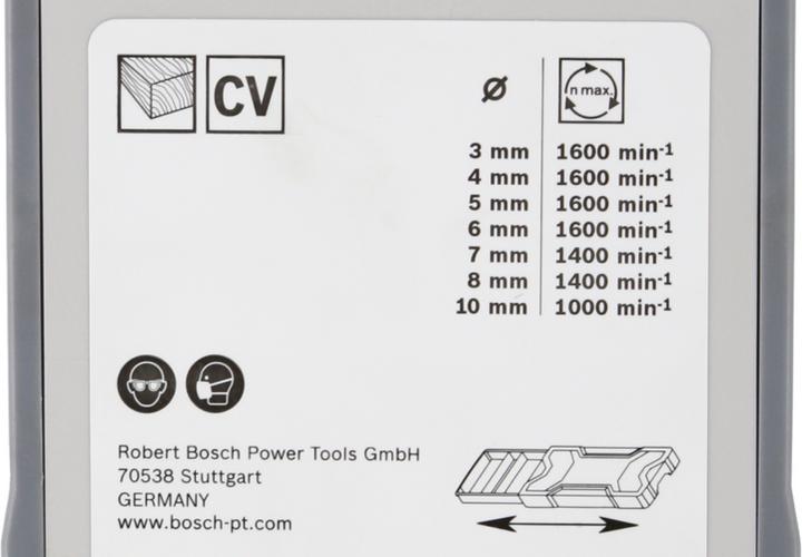 Produktbild Bosch Professional Zubehör PRO Wood Holzspiralbohrer-Set. 7-tlg. (4 mm, 3 mm, 5 mm, 6 mm, 7 mm, 8 mm, 10 mm)