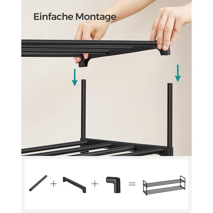 Image du produit Songmics Étagère à chaussures noire 116,0 x 30,0 x 55,0 cm (116 x 30 x 55 cm)