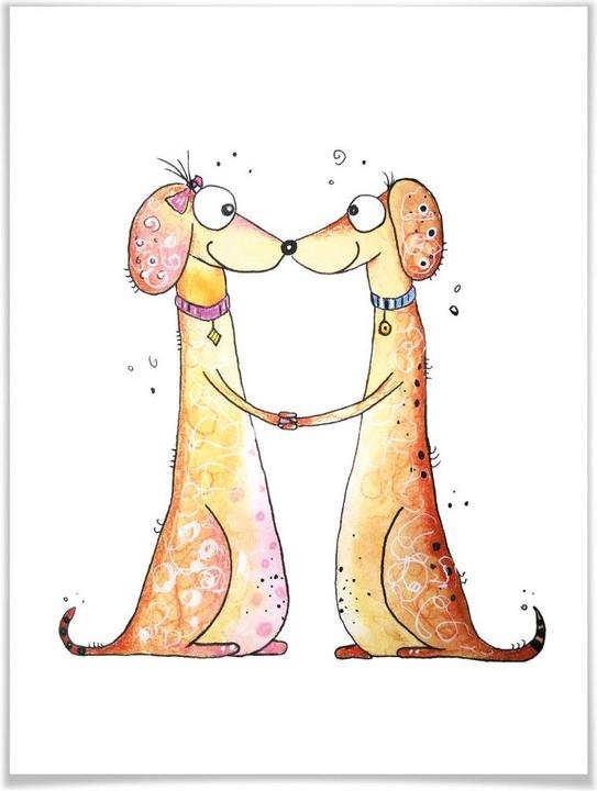 Actual product image Trenddeko Dachshunds in love (30 x 40 cm)