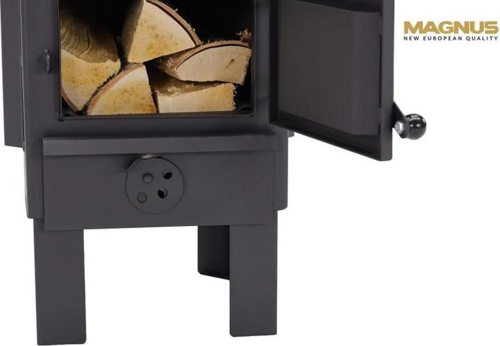 Image du produit Markone Magnus Poêle à bois avec briques réfractaires GT9 noir Four pour atelier