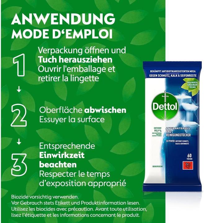 Image du produit Dettol Chiffons de nettoyage des salles de bains