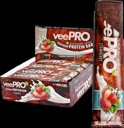 Produktbild ProFuel veePro Proteinriegel (12 x 74g) (Strawberry, 1 Stk., 888 g)