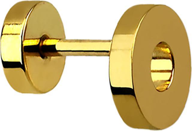 Star Piercing Fake Tunnel Ohrring vergoldet (Chirurgenstahl 316L, ohne Messing)