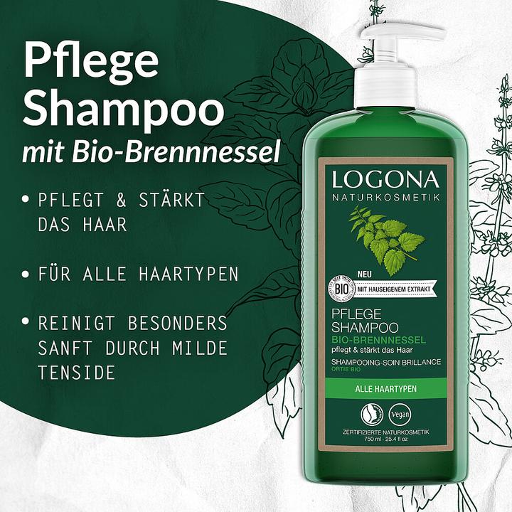 Produktbild Logona Shampoo Pflege Bio-Brennessel 750 ml (750 ml, Flüssiges Shampoo)