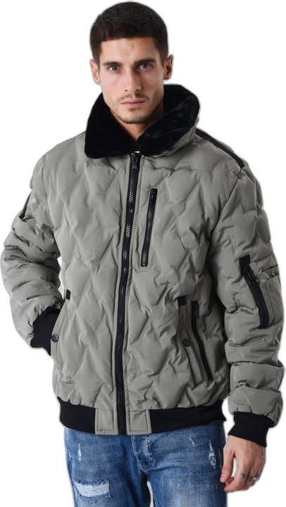 Project X Paris Daunenjacke mit Fliegerkragen und Pelzbesatz (XL)