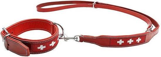 Produktbild Colly Weichleder-Halsband mit Schweizerkreuz geperlt (Hund, Allgemein)