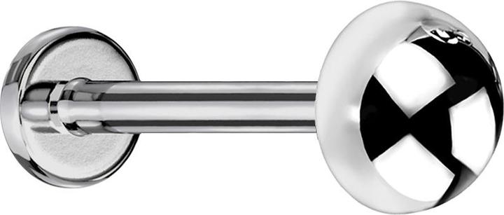 Star Piercing Micro Labret Innengewinde silber Kuppel (ohne Messing, Titan G23)