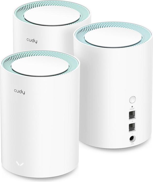 Actual product image Cudy M1300 3-PACK mesh wi-fi system Dual-band ( / ) Wi-Fi 5 (802.11ac) White 1 Internal