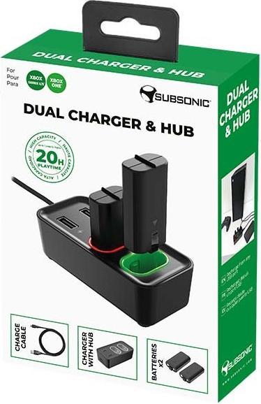 Image du produit Subsonic Chargeur double et hub (Xbox One S, Xbox Series S, Xbox Series X, Xbox One X)