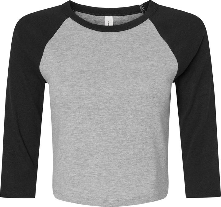 Bella Canvas Kurzes Top Raglanärmel 34 Ärmel