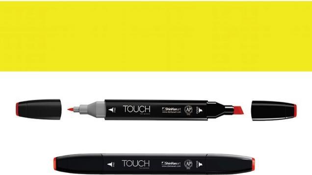 Actual product image Shinhan Felt-tip pen 45 Canaria Yellow, double tip (6 mm)