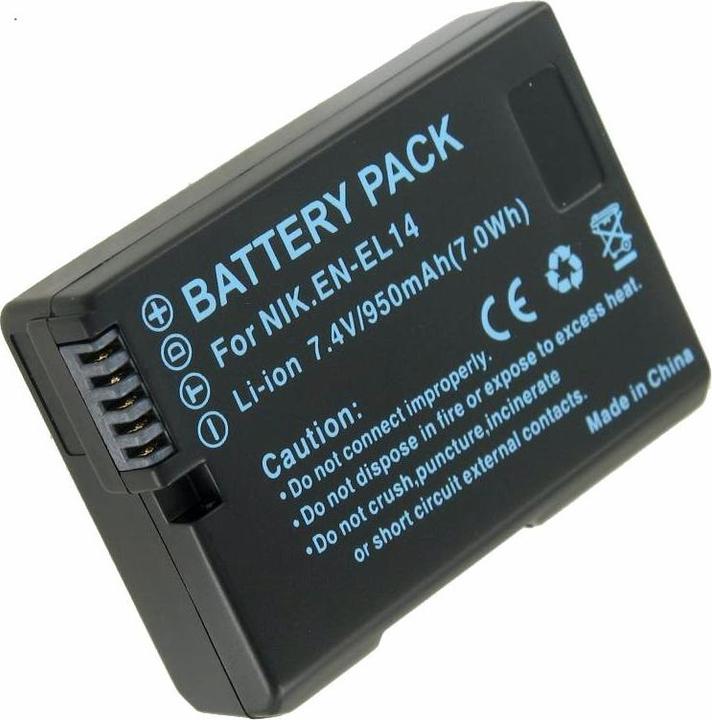 Image du produit AccuCell Batterie Nikon EN-EL14 CoolPix D3100, D3200, D5100, P7000, P7100 (Batterie de l'appareil photo)