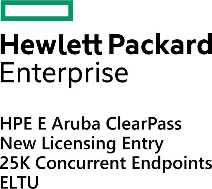 Actual product image HPE E Aruba ClearPass, New Licensing, Entry, 25K Concurrent Endpoints, E-LTU (25 Devices)