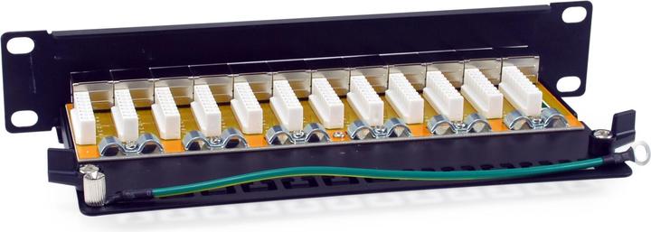 Actual product image equip Patch panel 12x RJ45 Cat6A 10" FTP 1U Premium black