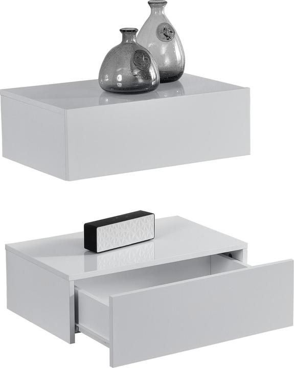 Produktbild En.Casa Wandregal Oslo 2er Set 46x30x15cm Weiss Hochglanz (46 x 30 x 15 cm)