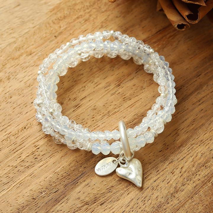 Immagine prodotto Andreani Armband aus echtem Bergkristall mit Herzanhänger (80 cm, Cristallo di rocca)